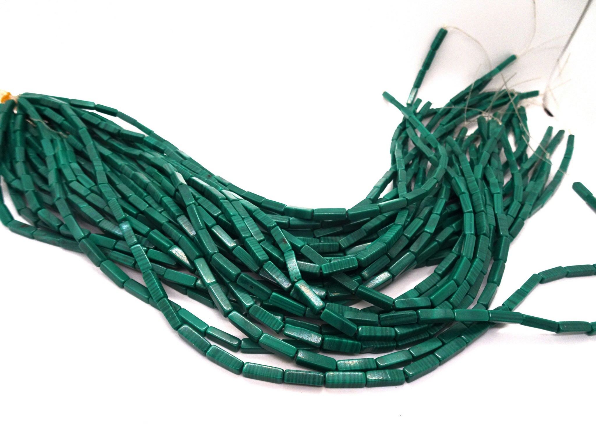 (image for) Green tube beads 4x13mm #A1337