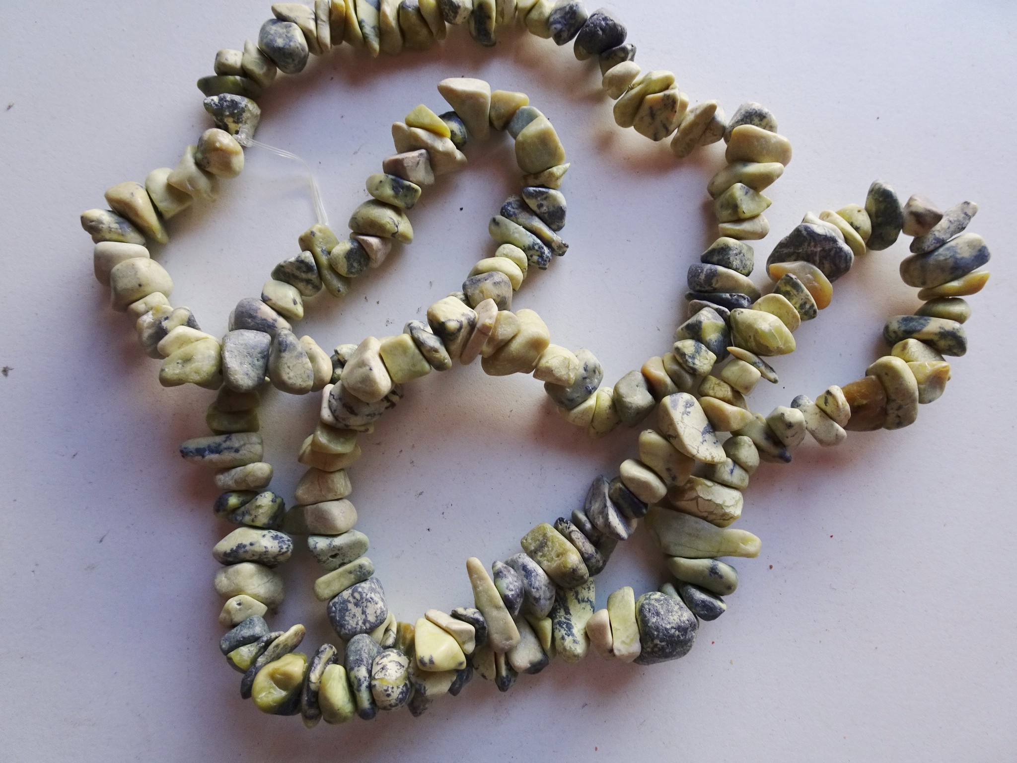 (image for) Gray and yellow chunky free form beads #1275