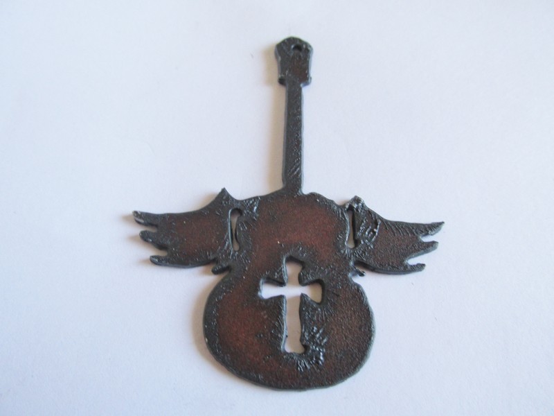 (image for) Guitar with wings cross pendant #GG007