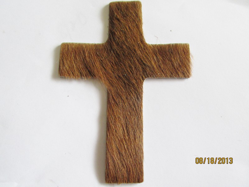 (image for) Leather Cross hair on hide straight #LC12