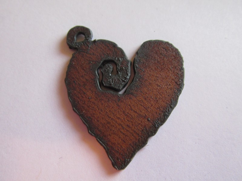 (image for) Heart with swirl rustic pendant #SH012-B