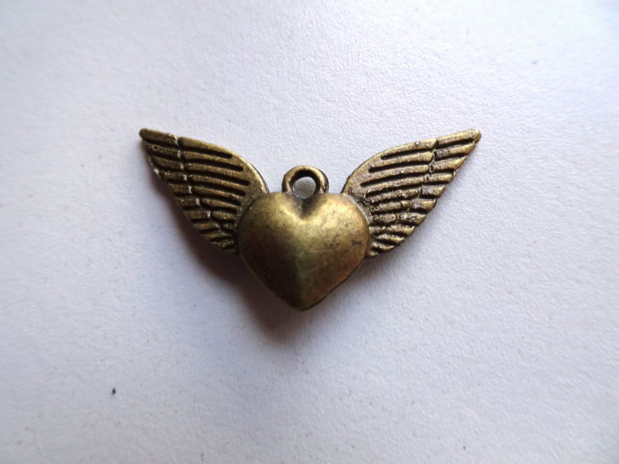 (image for) Heart with wings bronze color #BS-ch99