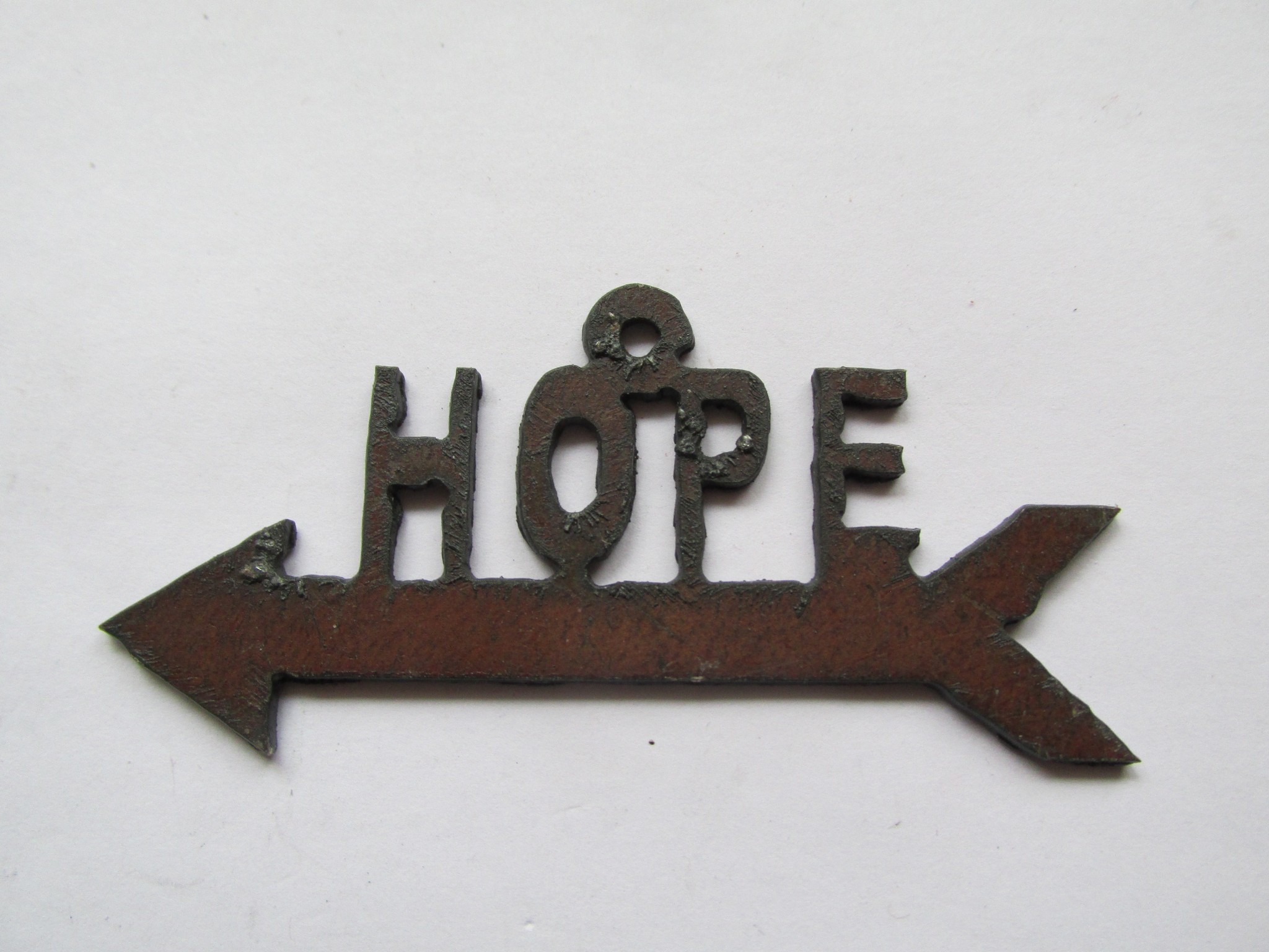 (image for) Hope with arrow rustic metal pendant #SY006