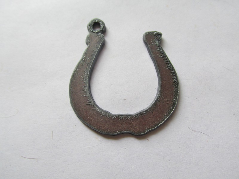 (image for) Horse shoe Rustic Metal Charm w/loop #RR003L-1 1/4