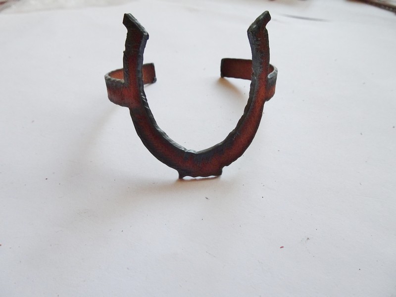 Horse shoe Rustic Metal Charm w/loop #RR003L-1 1/4