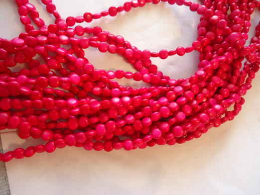 (image for) Pink round flat beads #h1293