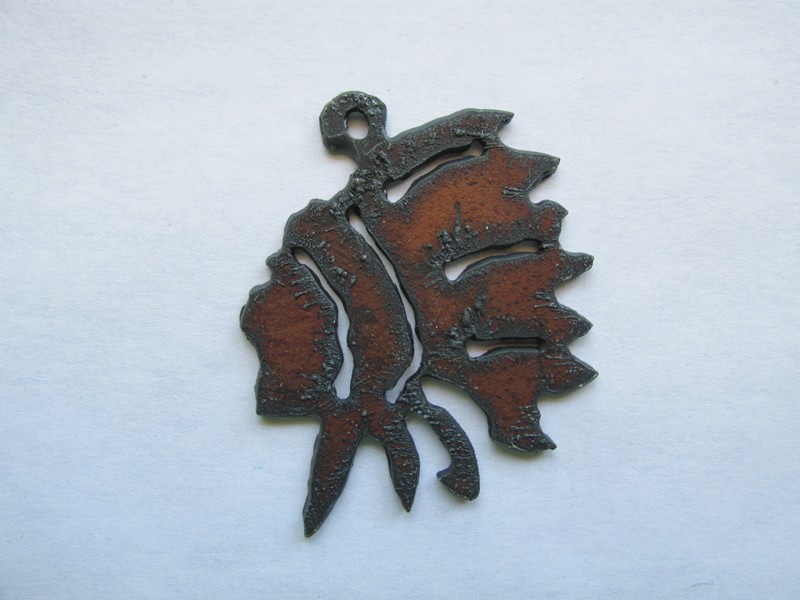 (image for) Indian Brave Rustic Metal Pendant #CHM-NA-008