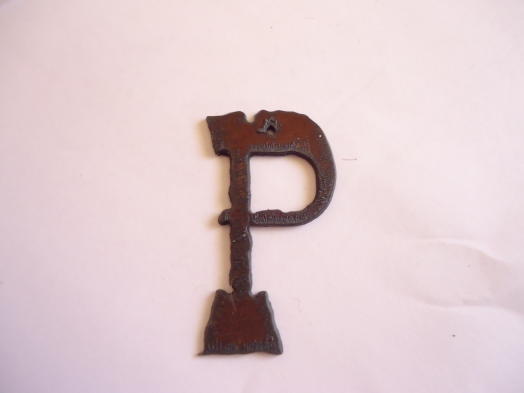 (image for) Initial Letter Western Metal "P" - Pendant #WM-P