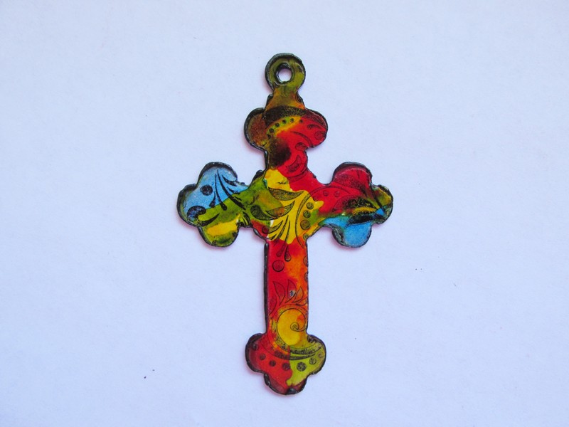 (image for) Cross with Colorful Designs #WKS-1-DES