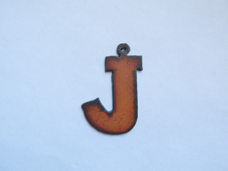 (image for) Initial Letter Rockwell Metal "J" - Pendant #RK-J