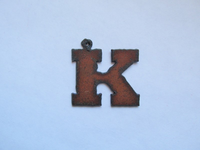 (image for) Initial Letter Rockwell Metal "K" - Pendant #RK-K
