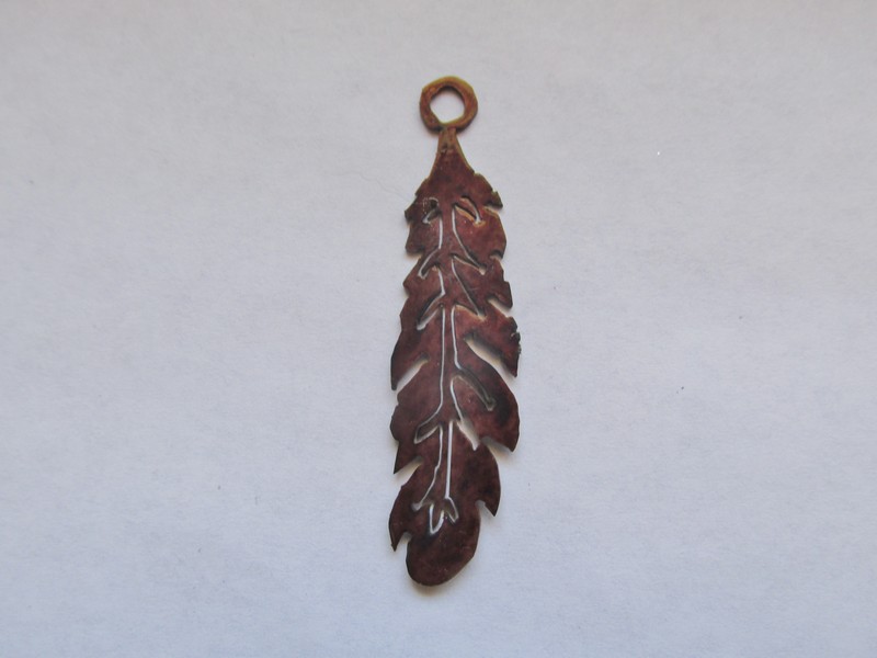 (image for) Feather Laser Cut Metal Pendant # TSP-806