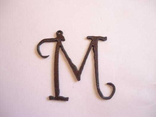 (image for) Initial Letter Curley Metal "M" - Pendant #cm-M