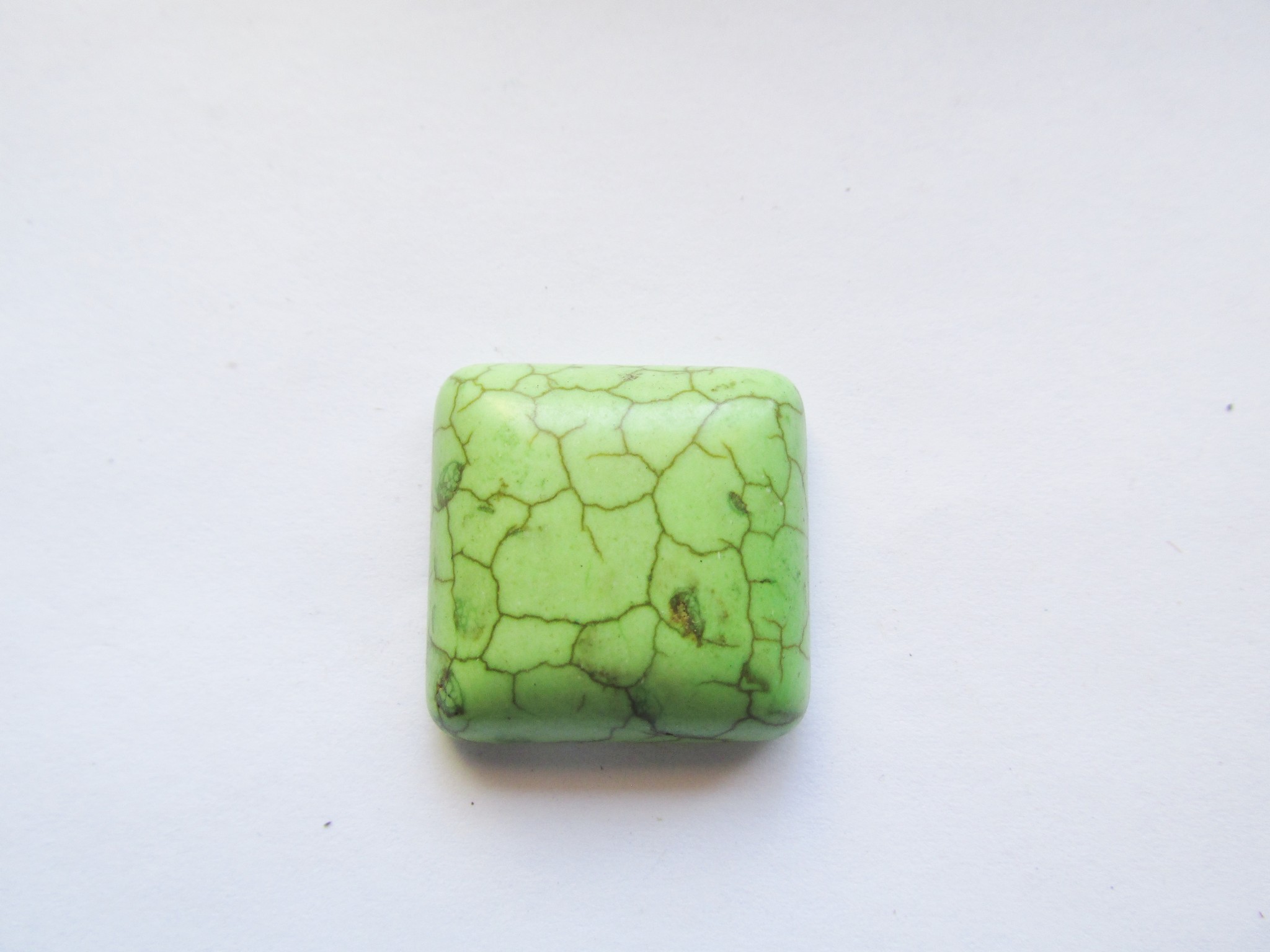 (image for) Lime green square 25mm flat back cabochon #Cab-19C