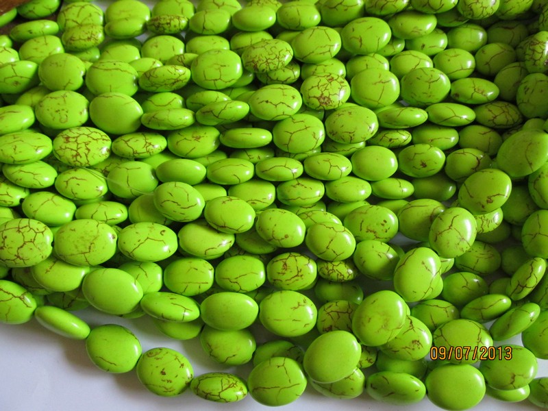 (image for) Lime green oval beads #1099T13