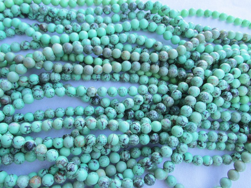 (image for) Lime green magensite round beads 6mm #1866