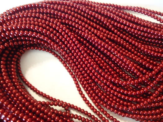 (image for) Maroon glass pearls #hu1317-4mm