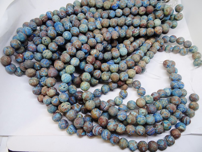 (image for) Turquoise brown matte Jasper 10mm beads #1516