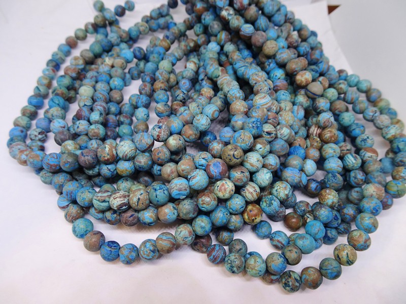 (image for) Turquoise brown matte Jasper 8mm beads #1508