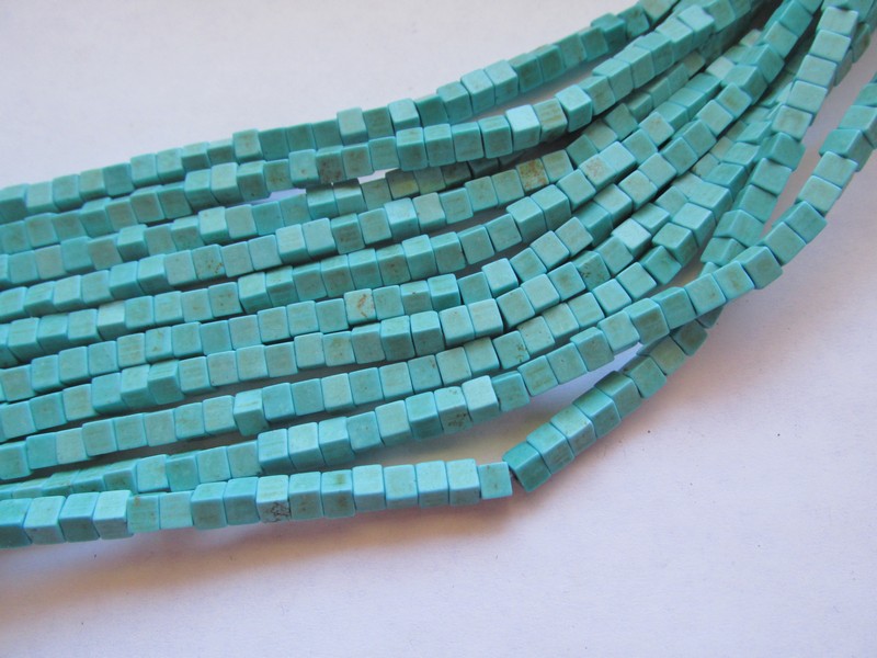 (image for) Turquoise Square Beads 8mm #1708BB