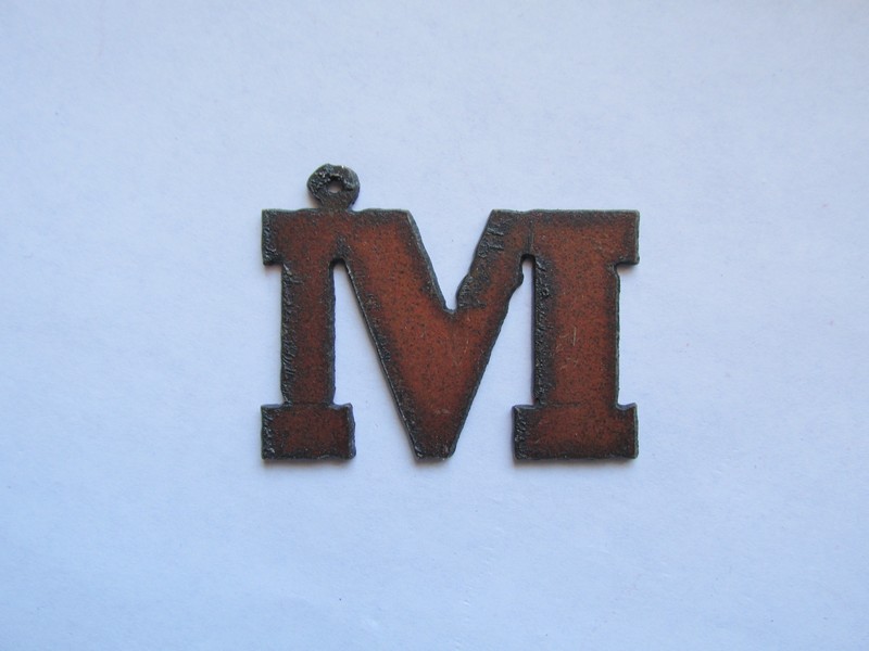 (image for) Initial Letter Rockwell Metal "M" - Pendant #RK-M