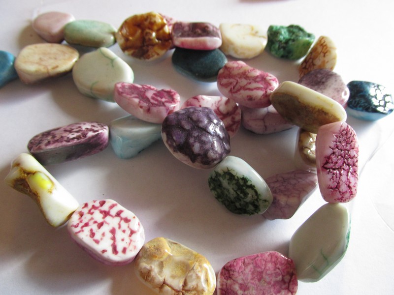 (image for) Multi colored free form beads #HU-1150-13
