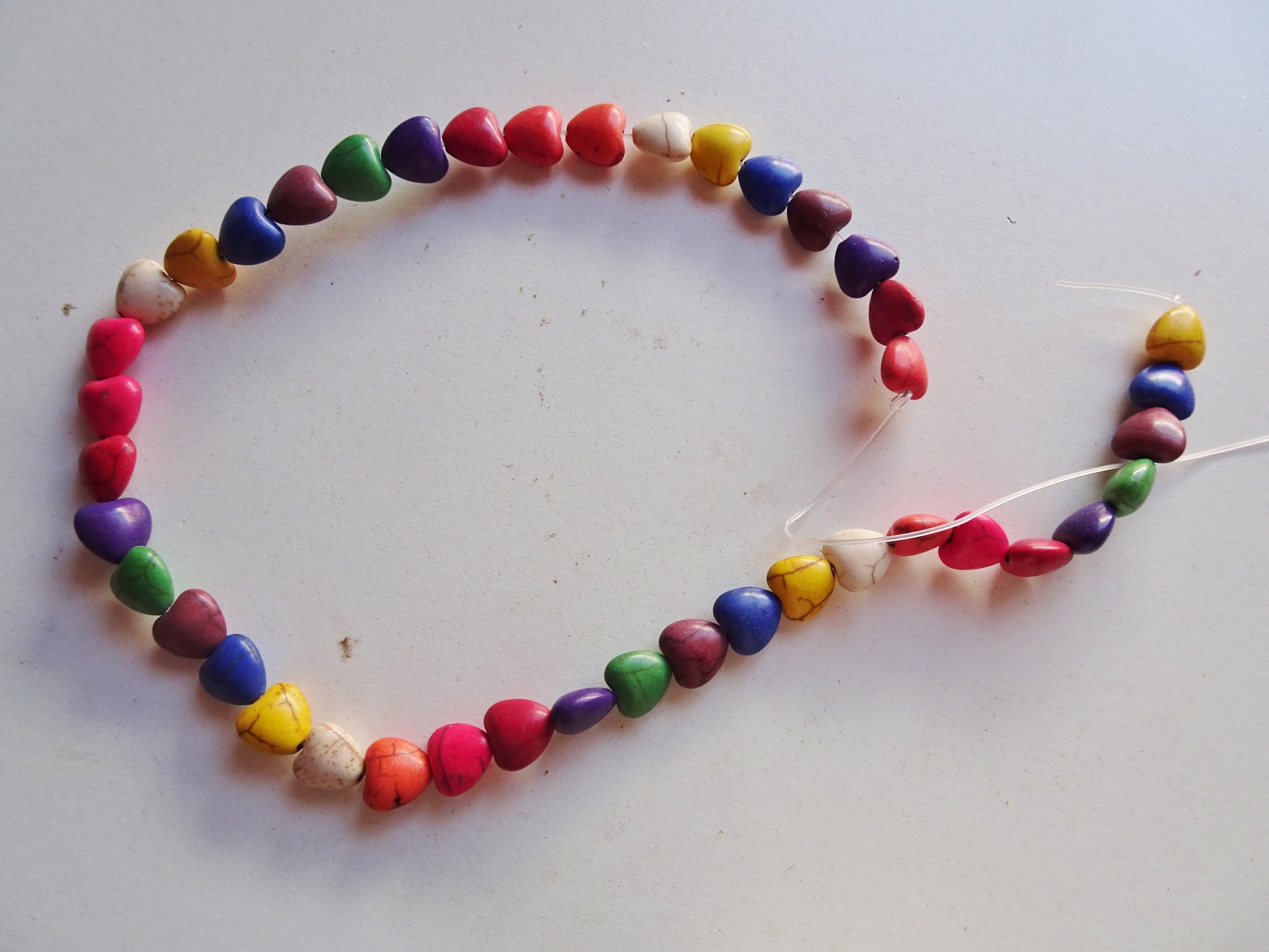 Bead chain - Multi Bright colored (Roll) silver wire 6mm