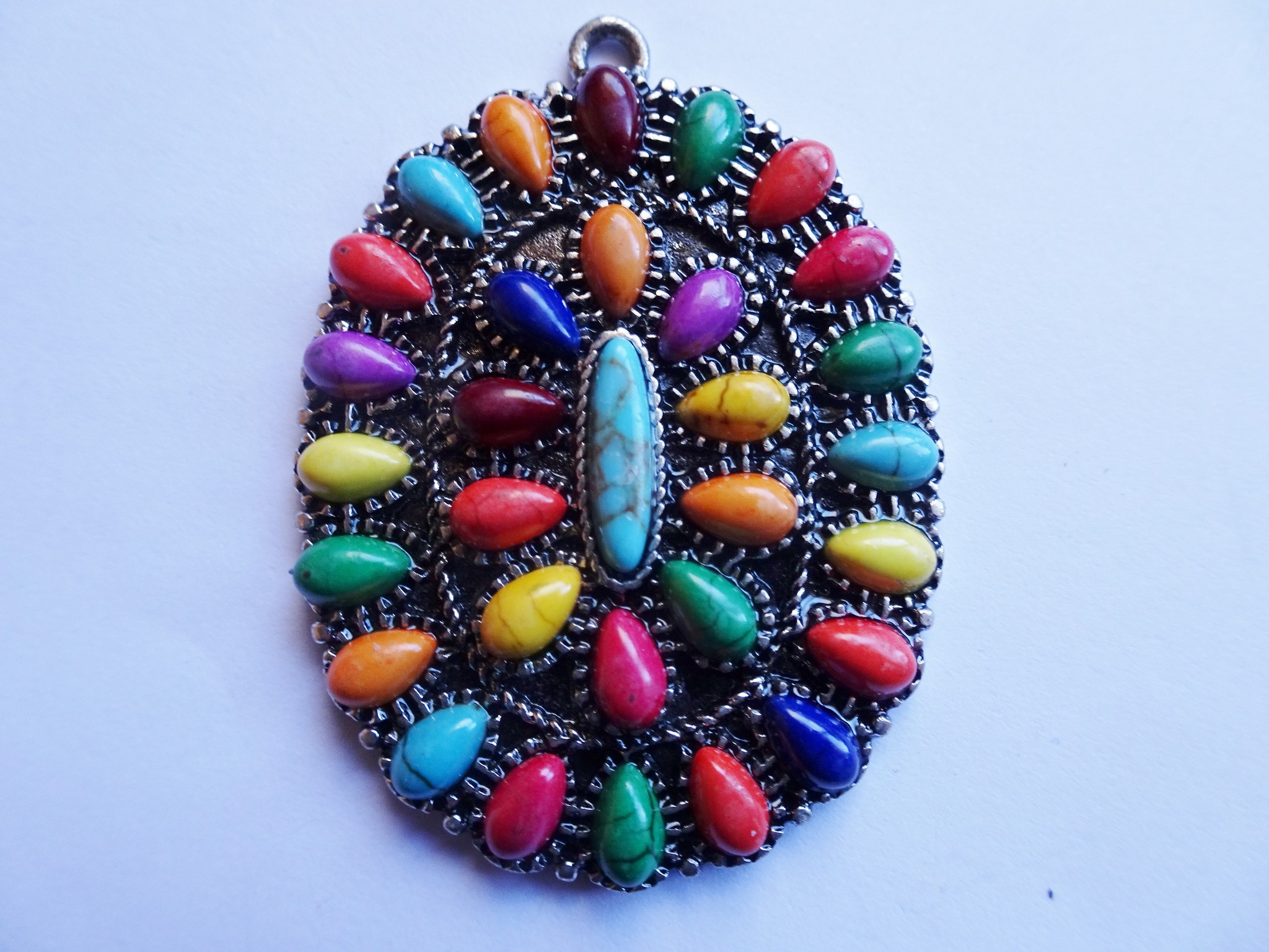 Bead chain - Multi Bright colored (1 FT ) silver wire 8mm