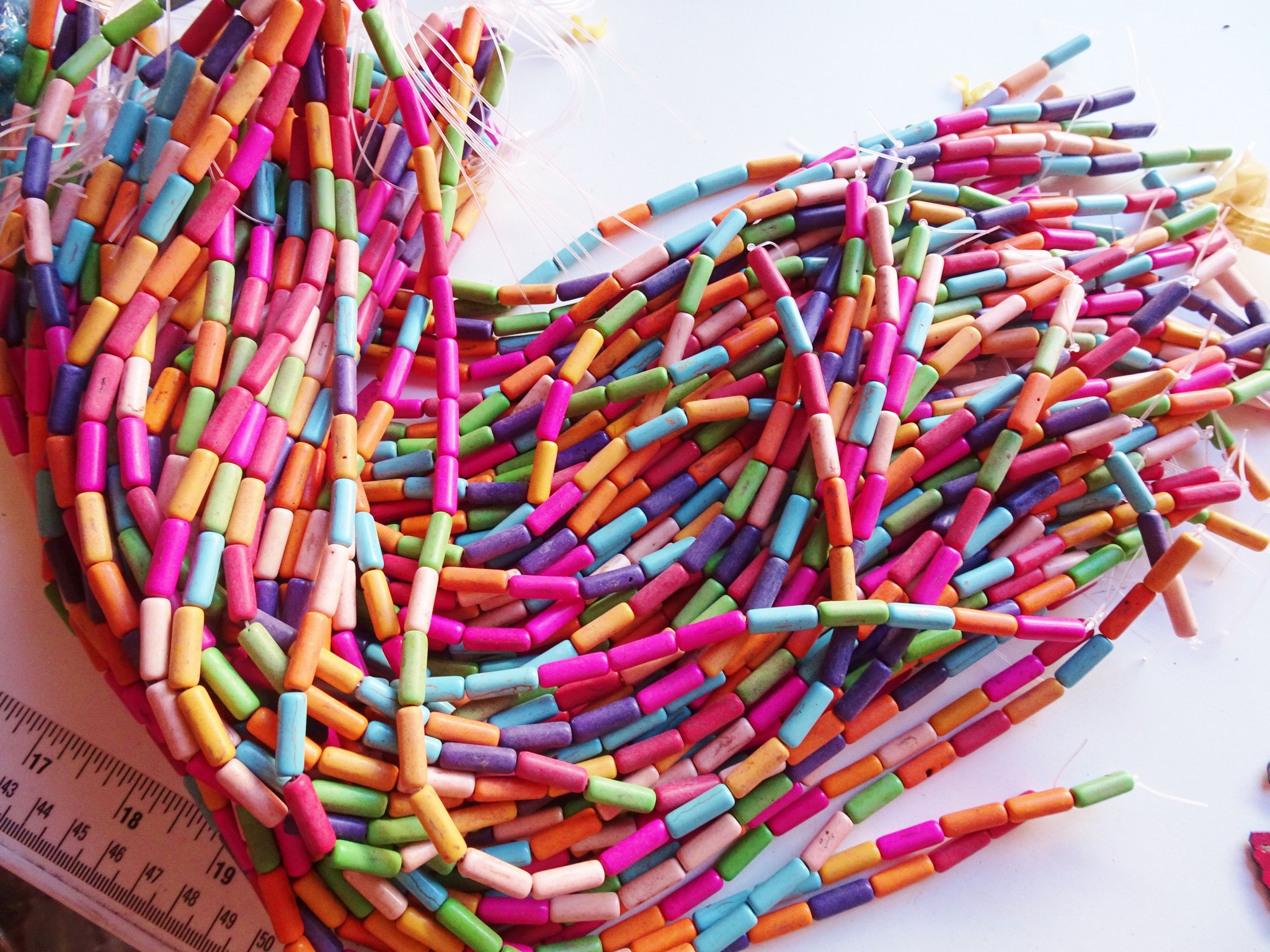 (image for) Multi colored tube beads #1482