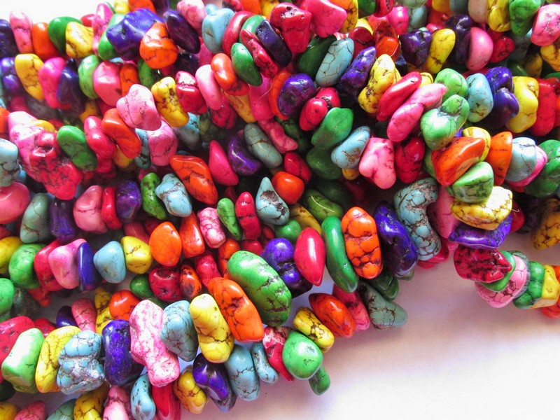 (image for) Multi Colored Nugget Beads # 1692