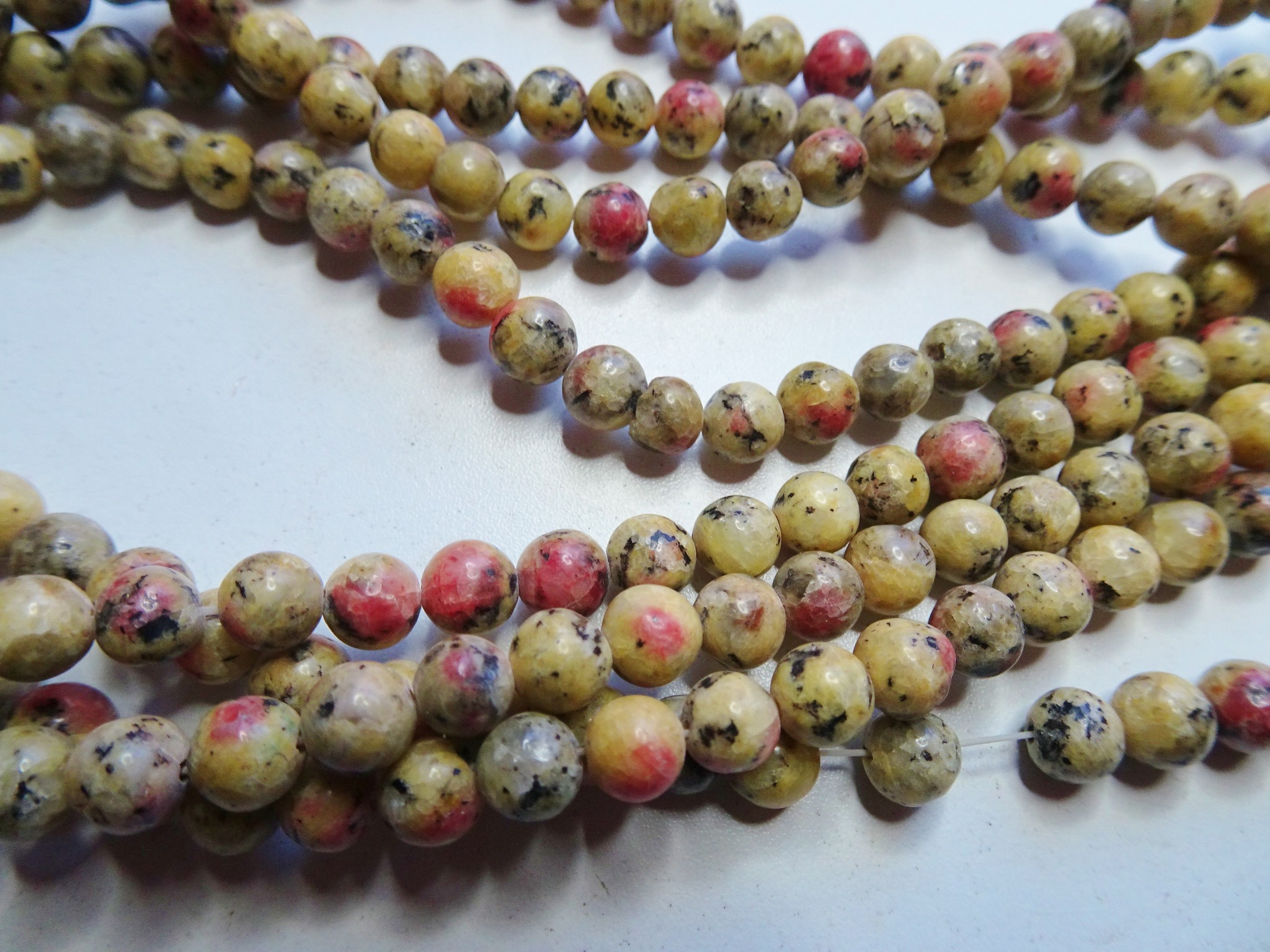 (image for) Mustard agate round beads 6mm #1983