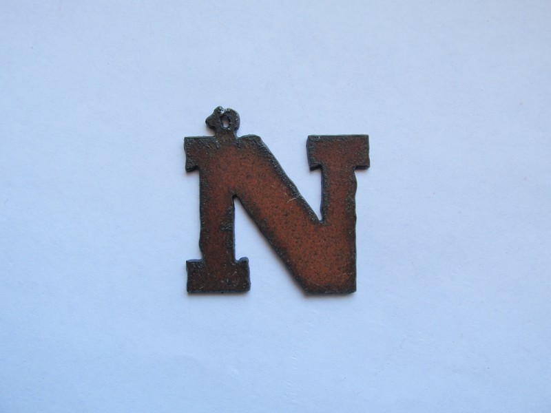 Modal Additional Images for Initial Letter Rowdy Metal "N" - Pendant  #N-2