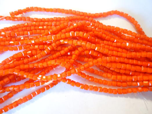 (image for) Orange square crystal beads #h1284