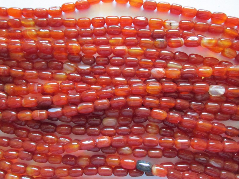 (image for) Orange rust carnelian barrel beads 12x8mm #1660