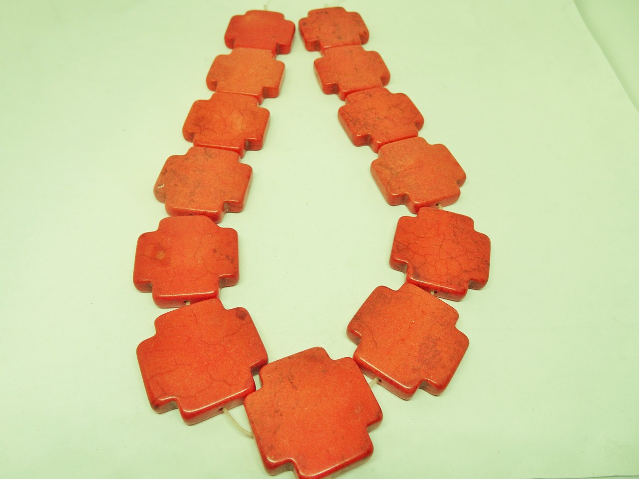(image for) Orange cross beads 30mm #1767