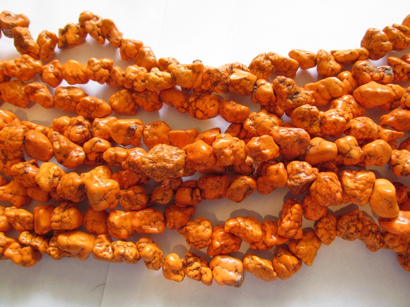 (image for) Orange nugget beads 16mm #1830