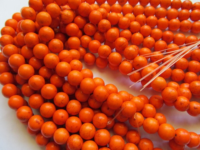 (image for) Orange round beads 12mm #T1122