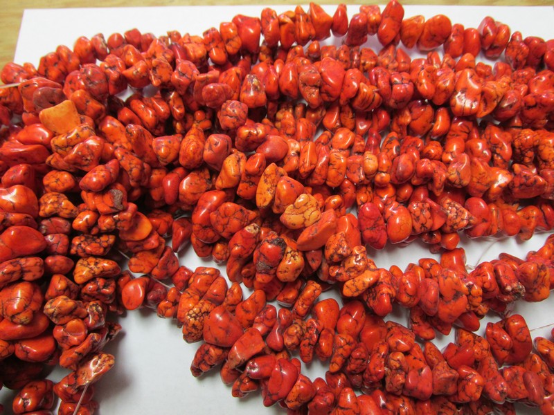 (image for) Orange side drilled nugget beads #GG1003-14