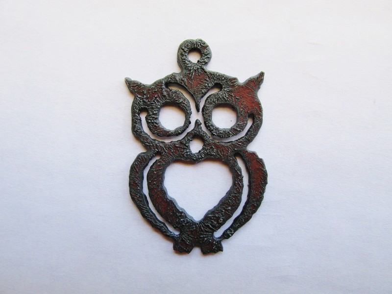 (image for) Owl Rustic Metal Pendant/Charm/Earring #PO004L