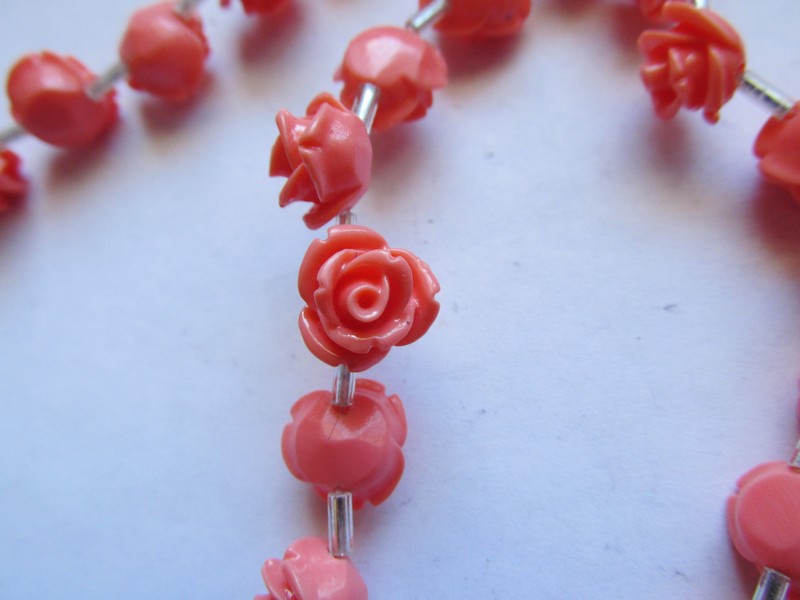 (image for) Peach acrylic flowers 11mm #1468