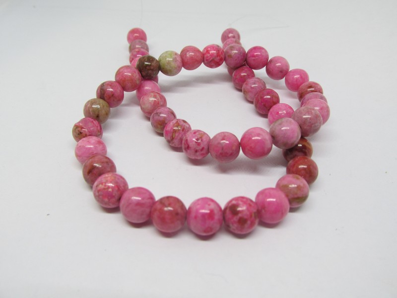 (image for) Pink Agate round beads 8mm - #1477