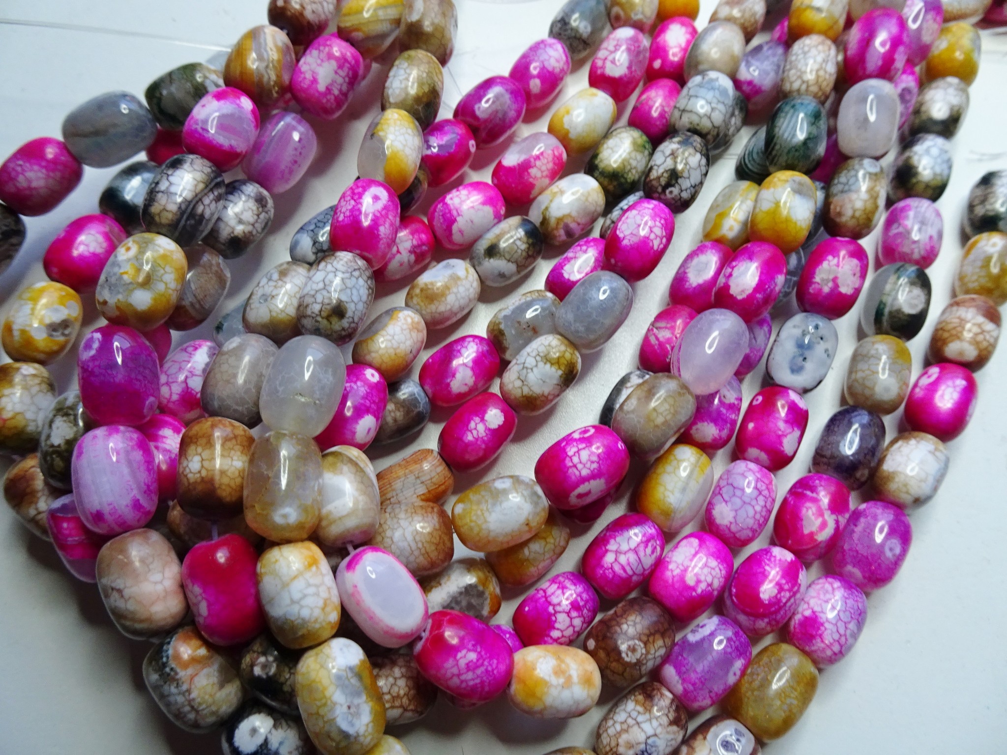 (image for) Pink agate nugget beads 14x9mm #1982