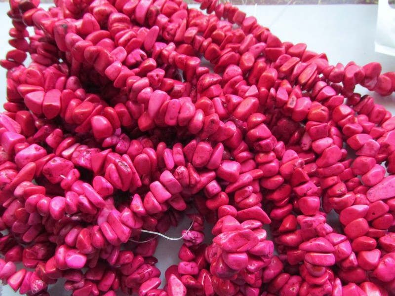 (image for) Pink howlite chunk beads #1845