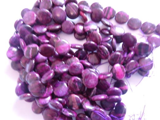 (image for) Plum and black coin beads #SS1043