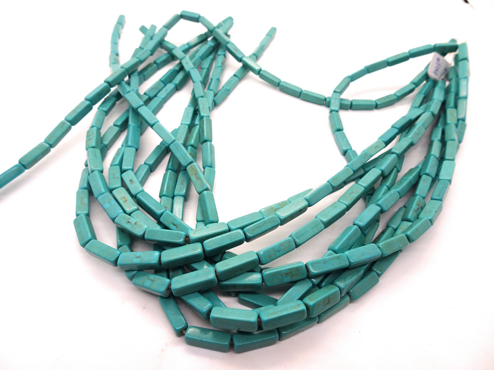 (image for) Turquoise square tube beads 4x13mm #QB1167