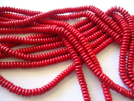 (image for) Red rondelle beads 8mm #hu1327