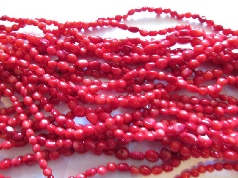 (image for) Red Coral small nugget 7mm #TU1366-17