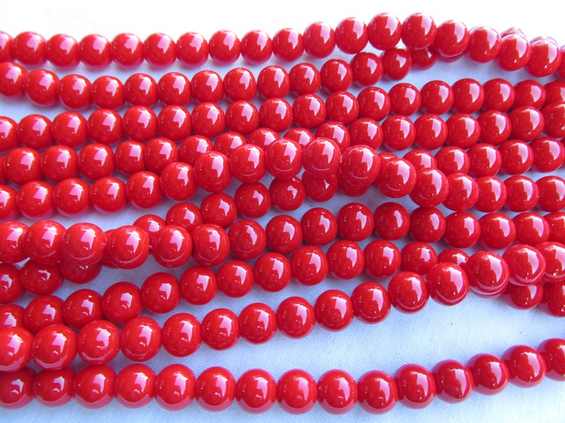 (image for) Red 10mm Glass pearls #1862