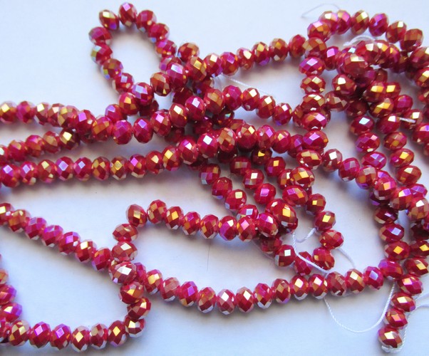 (image for) Ruby Pink Rondelle Crystal beads #T1243