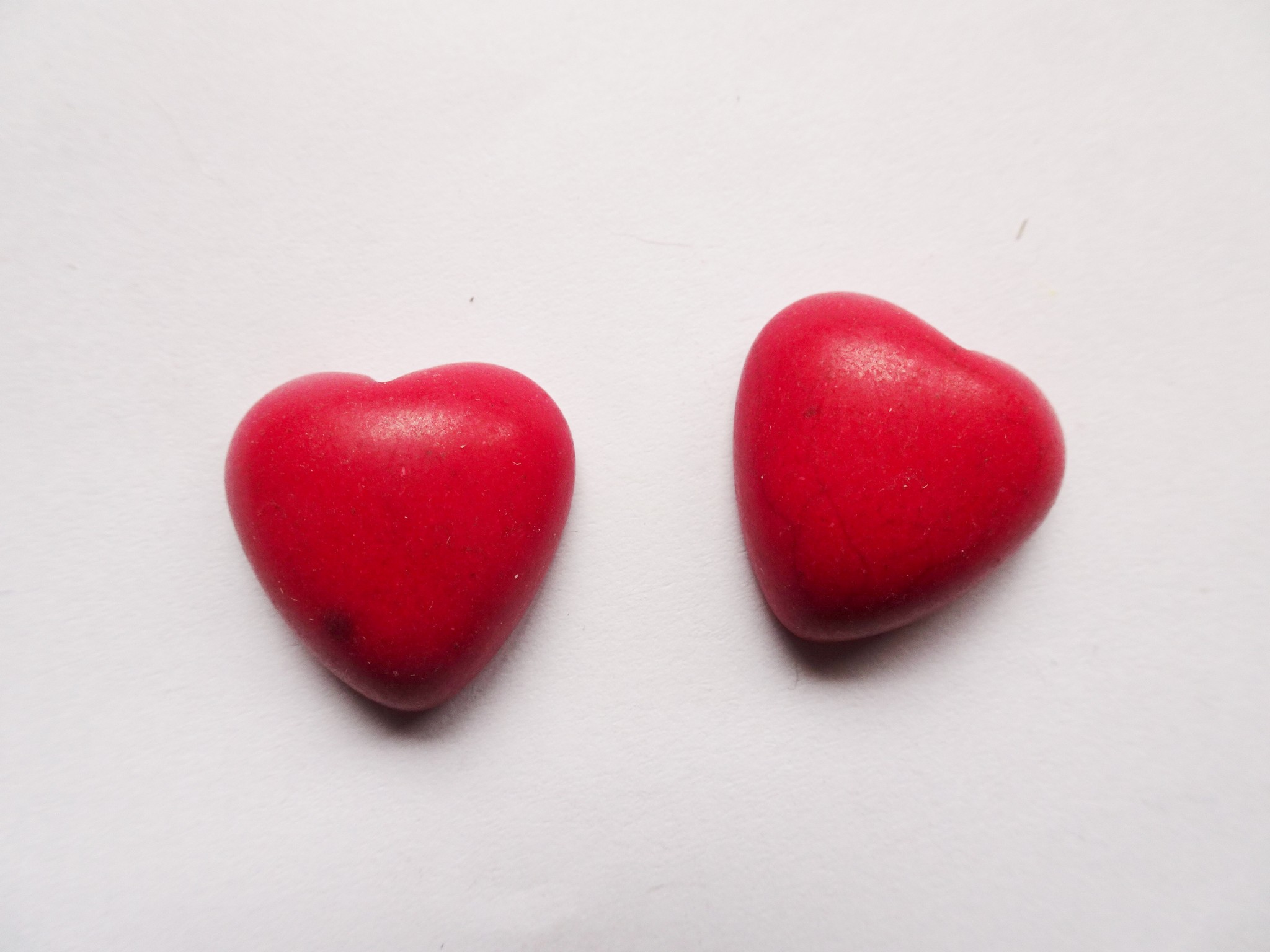(image for) Red heart flat back cabochons 20mm (2pcs) #ecab-3B